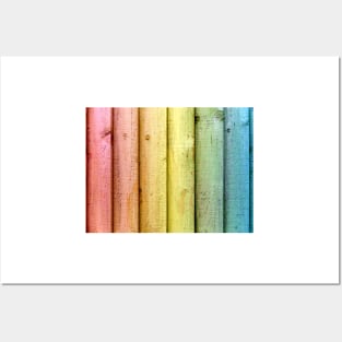 Rainbow Coloured Wooden Panels Posters and Art